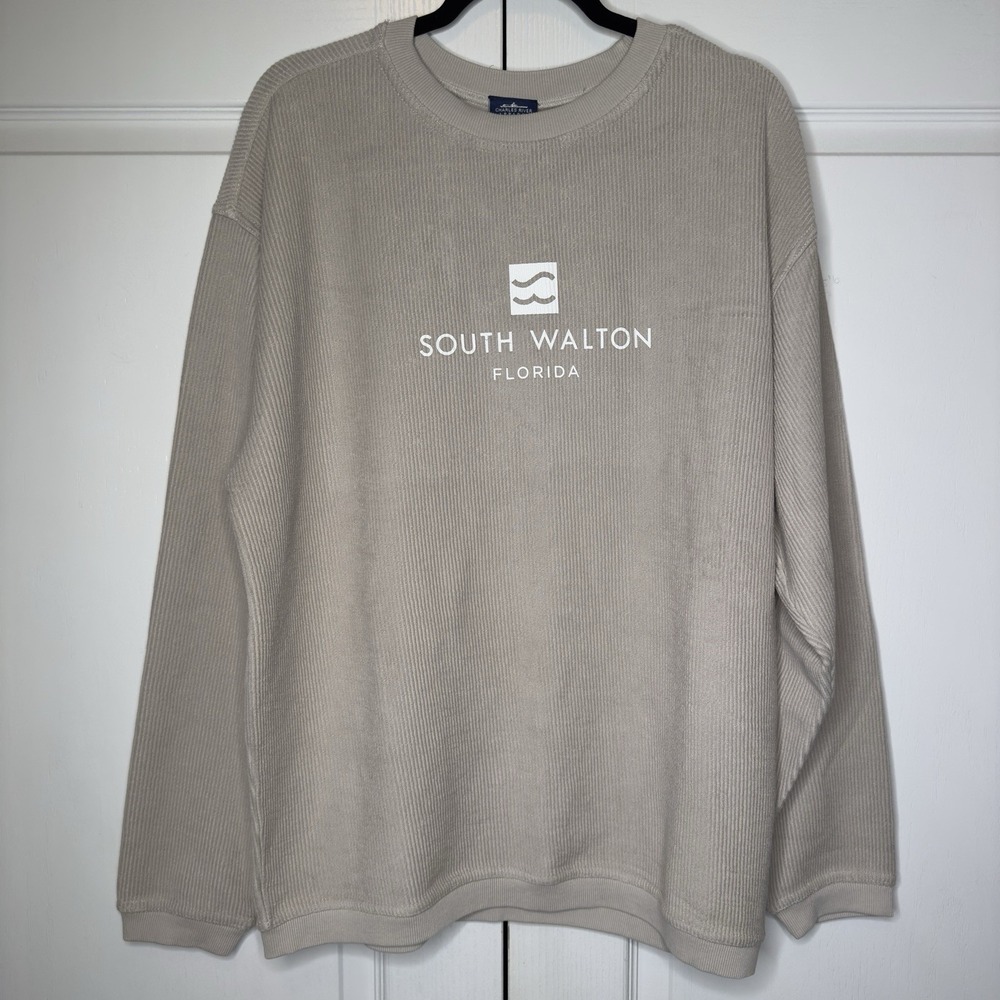 Charles River Apparel Camden Pullover Sweatshirt South Walton Florida Oatmeal M